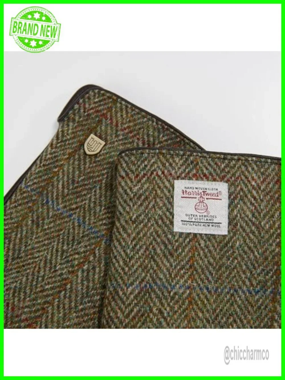 Harris Tweed Gloves Leather Palm Touchscreen Wool